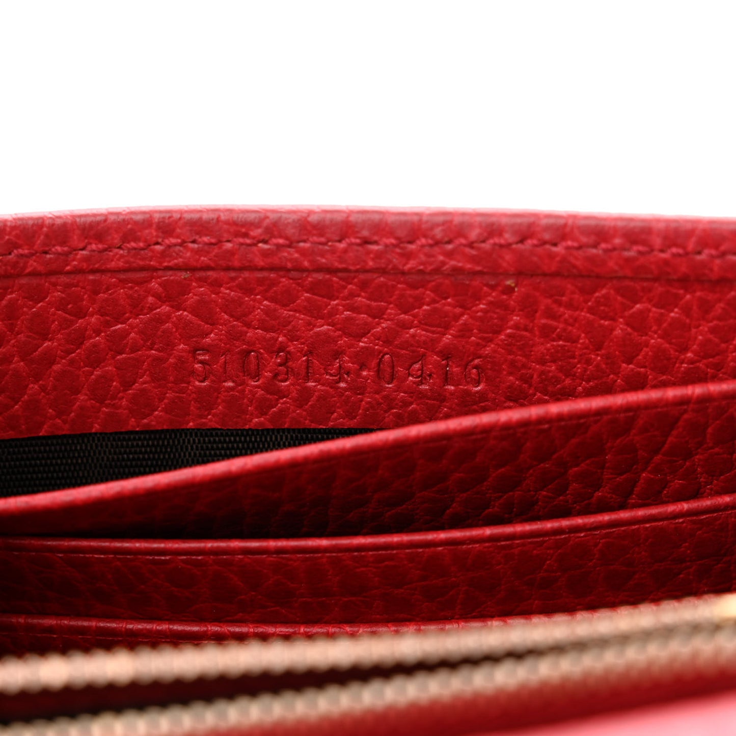 Dollar Calfskin Interlocking G Chain Wallet Red