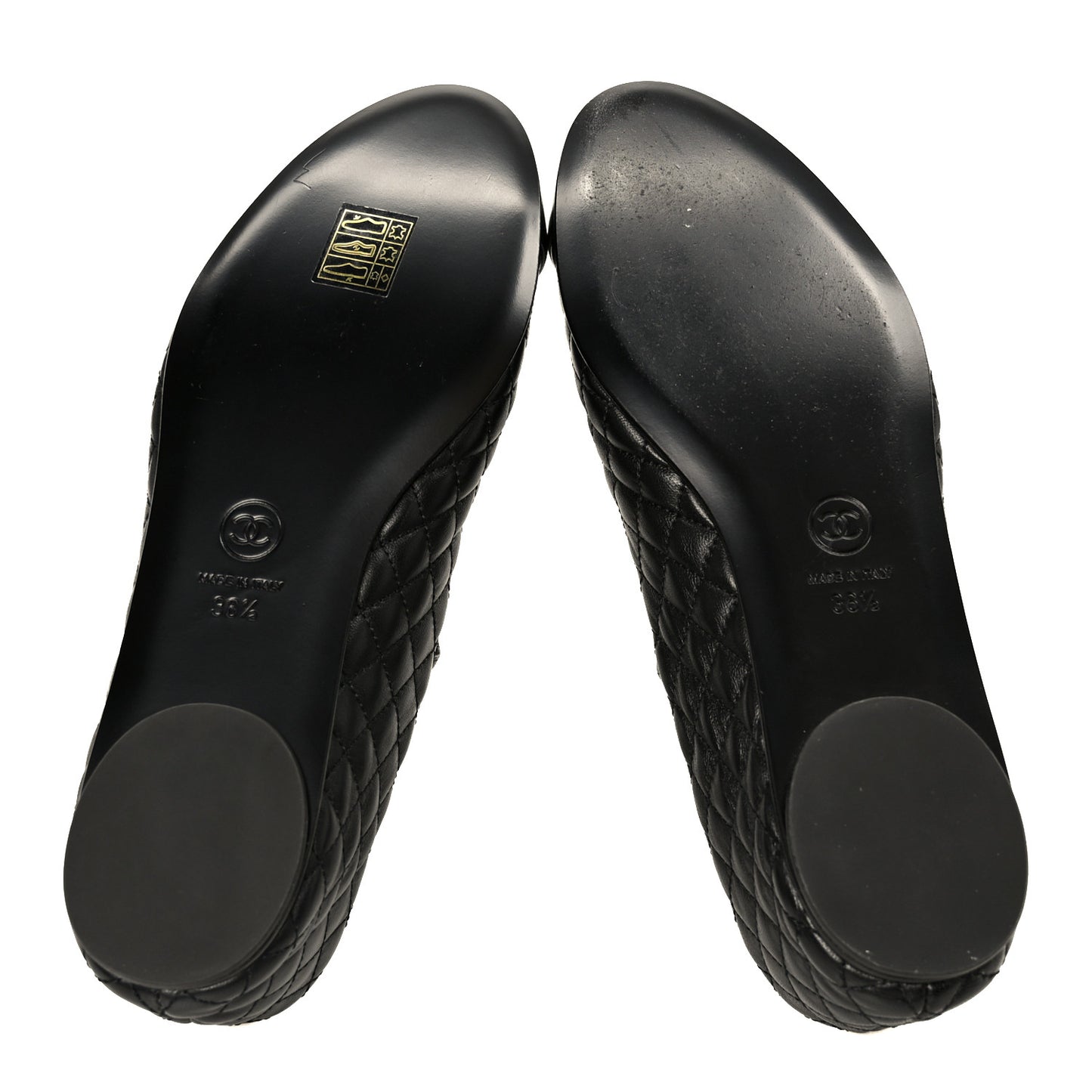 Lambskin Quilted Mary Jane Flats 36.5 Black