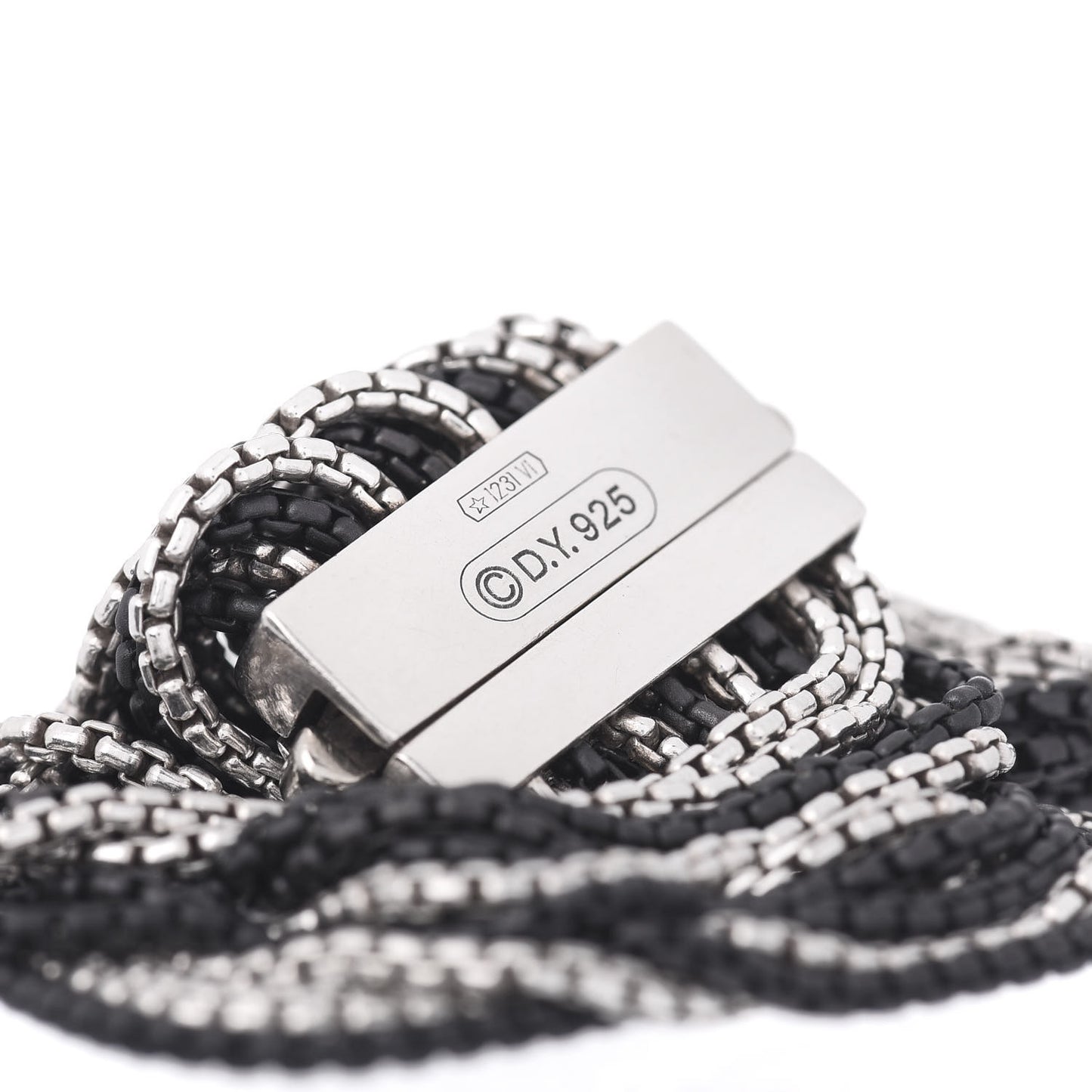 Darkened Sterling Silver Sixteen-Row Box Chain Bracelet