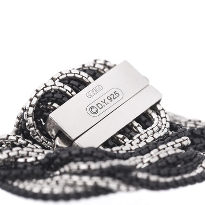 David Yurman Darkened Sterling Silver Sixteen-Row Box Chain Bracelet 4 of 4
