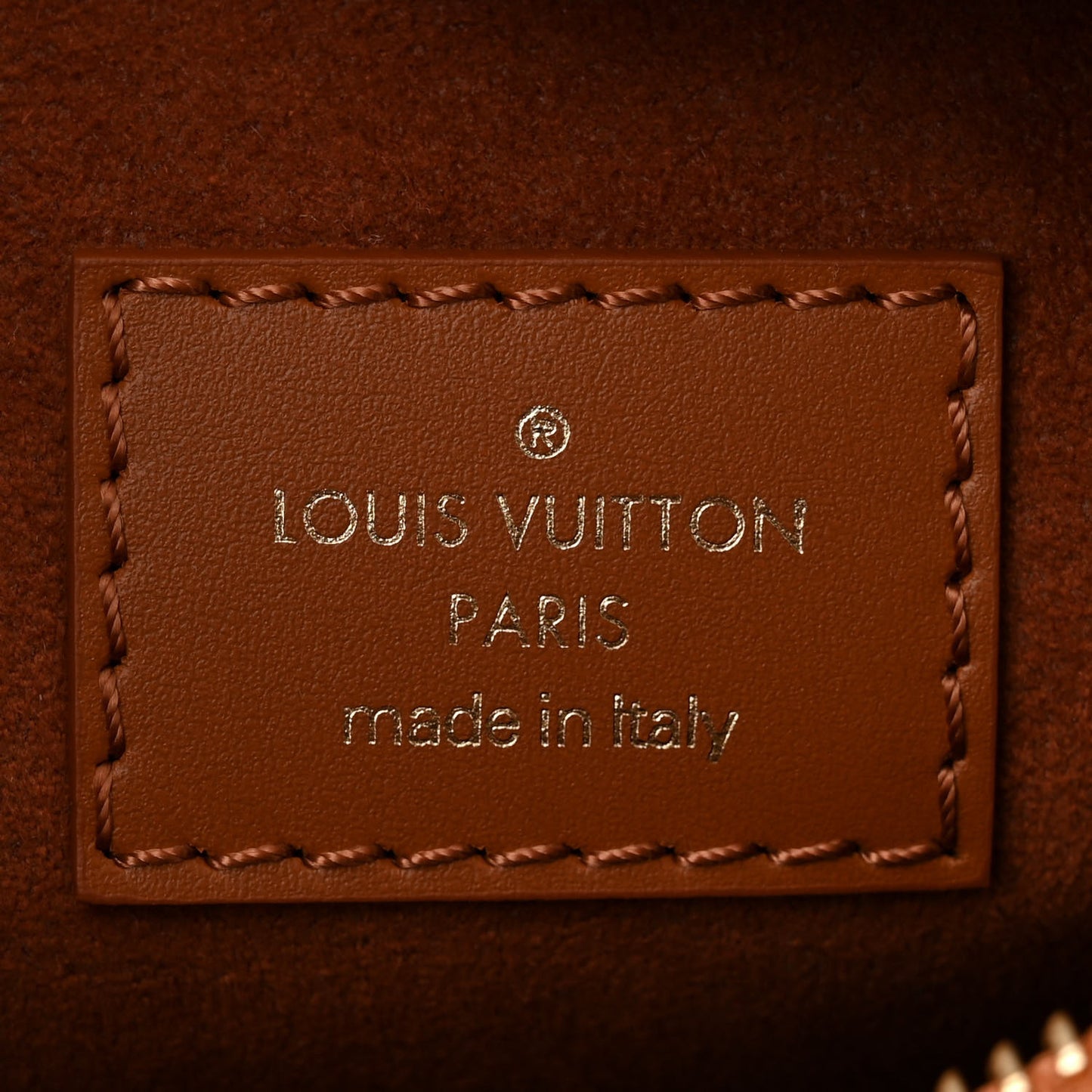 Calfskin Debossed Monogram Side Trunk Tan