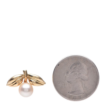 Tiffany 18K Yellow Gold Pearl Flower Earrings 6 of 8