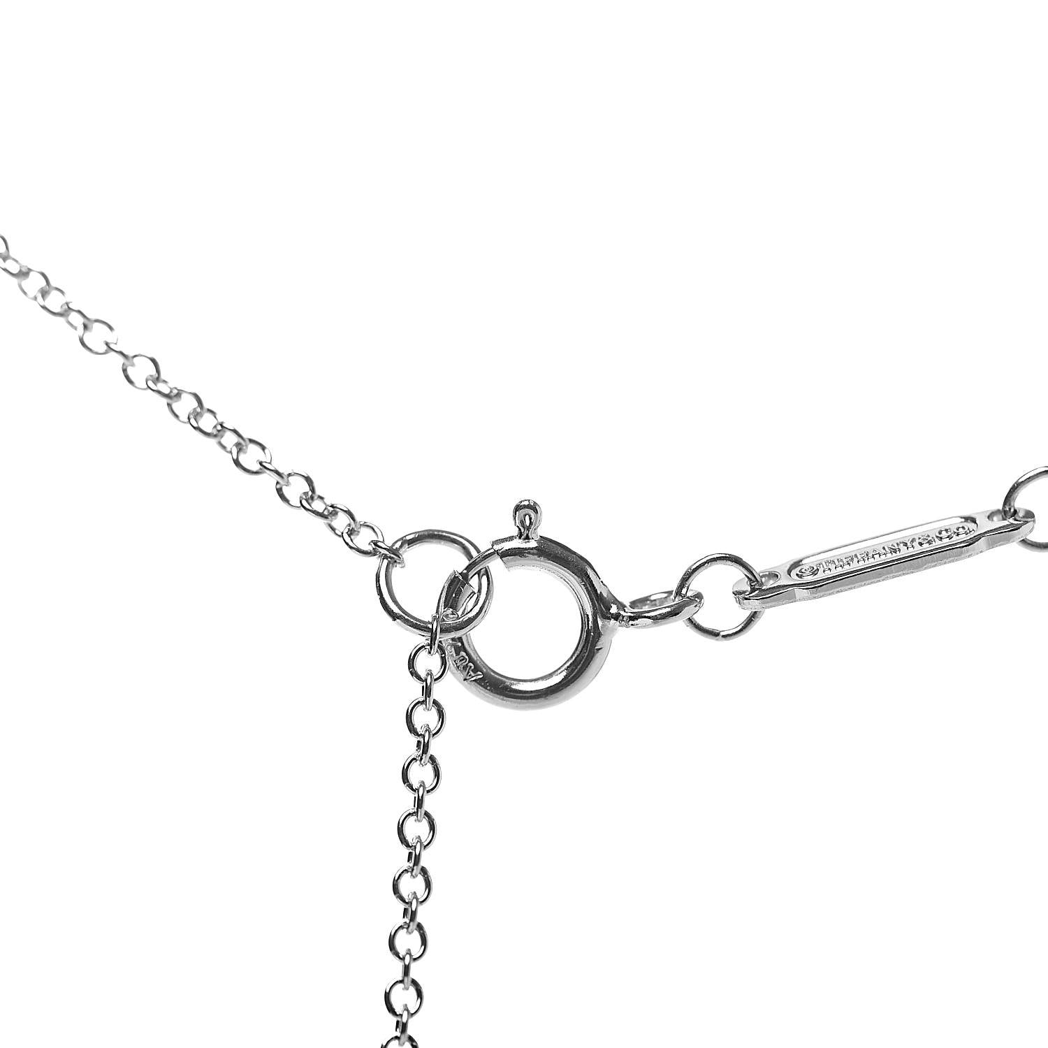 Tiffany 18K White Gold Diamond Medium Ampersand Pendant Necklace 5 of 8