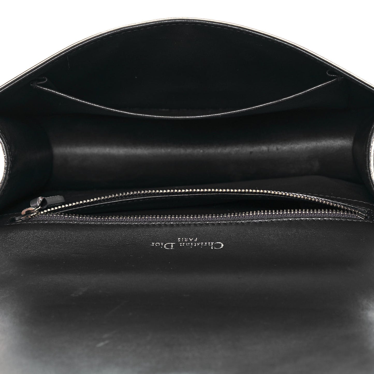 Metallic Patent Micro-Cannage Medium Diorama Flap Bag Silver