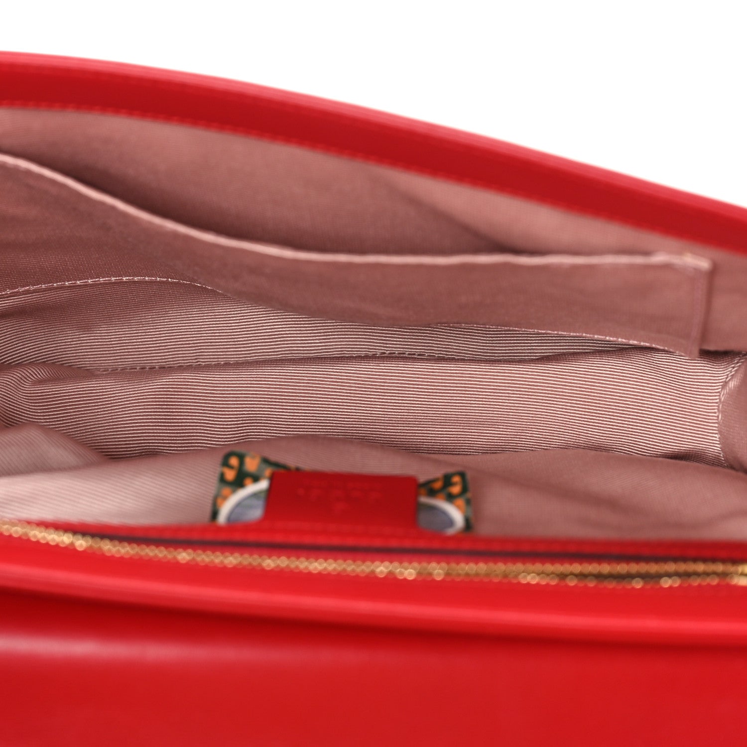 Gucci Vitello Palmellato Lux Crystal Medium Rajah Shoulder Bag Hibiscus Red Multicolor 5 of 9