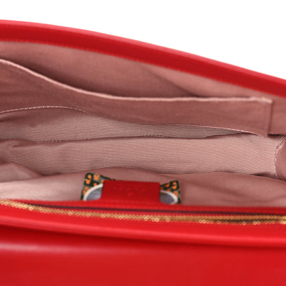 Gucci Vitello Palmellato Lux Crystal Medium Rajah Shoulder Bag Hibiscus Red Multicolor 5 of 9