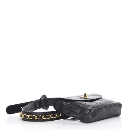 Chanel Calfskin Quilted Flap Waist Belt Bag Black 4 of 12