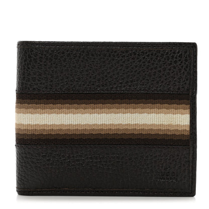 Gucci Calfskin Web Bi-Fold Wallet Brown White 1 of 8