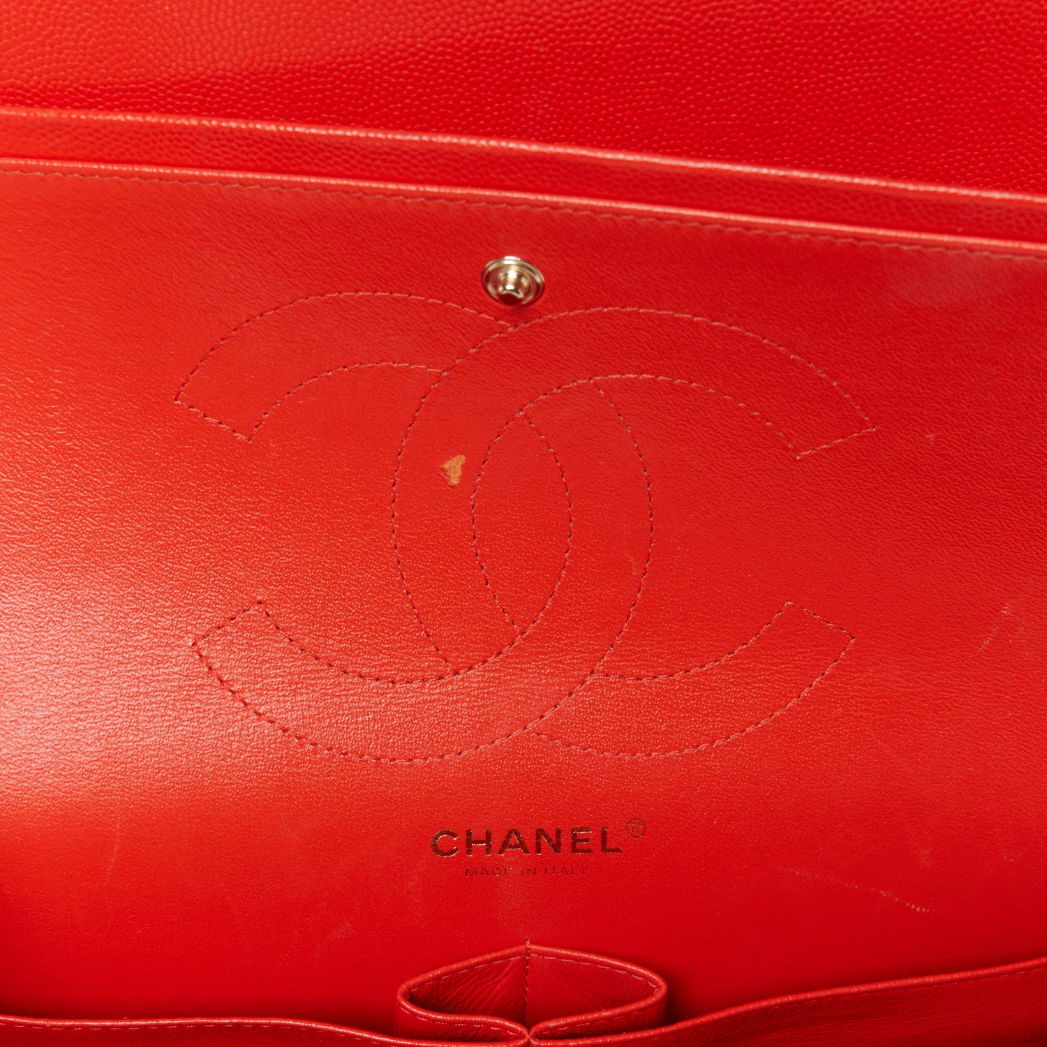 Chanel Caviar Quilted Jumbo Double Flap Red 6 of 12