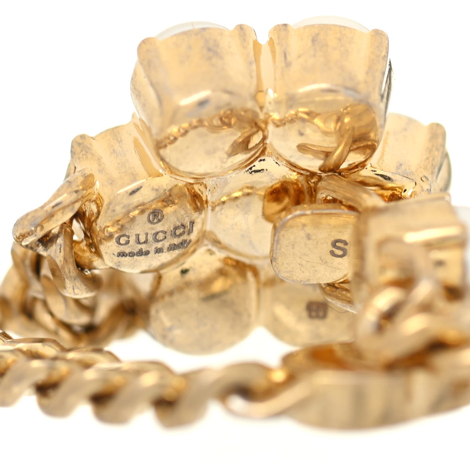 Gucci Pearl GG Marmont Bracelet Aged Gold Pearl Cream 3 of 3