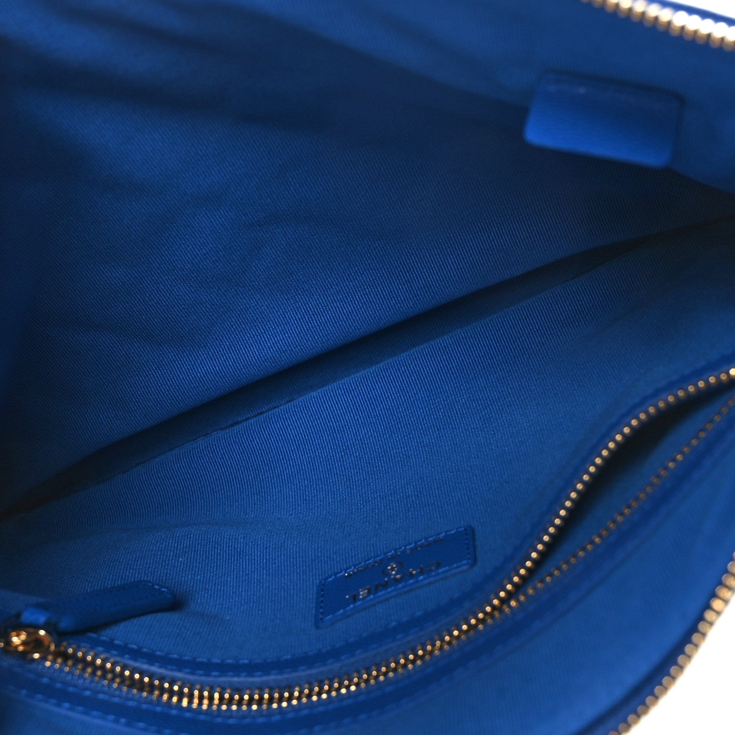 Chanel Caviar Quilted Medium Cosmetic Case Blue 5 of 8