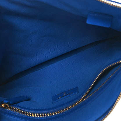 Chanel Caviar Quilted Medium Cosmetic Case Blue 5 of 8