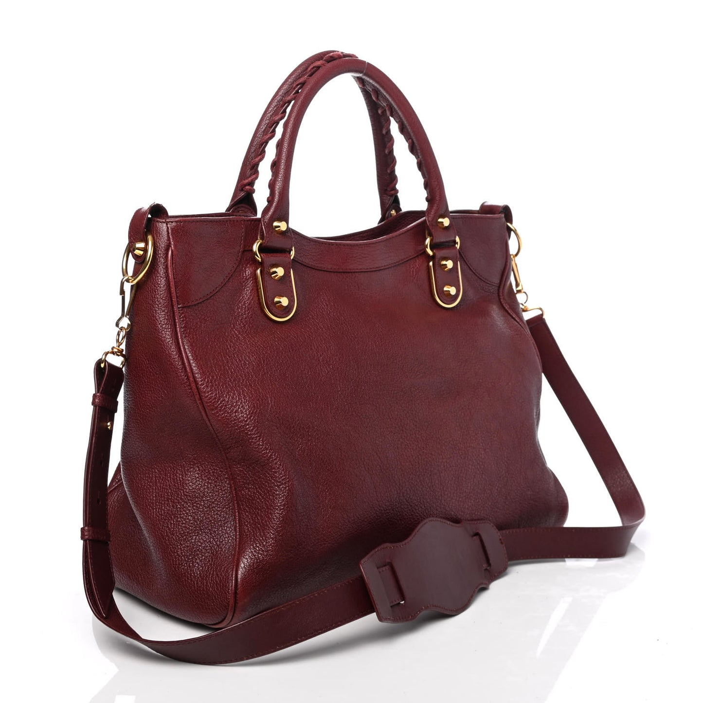 Chevre Gold Metallic Edge Hardware Velo Bordeaux
