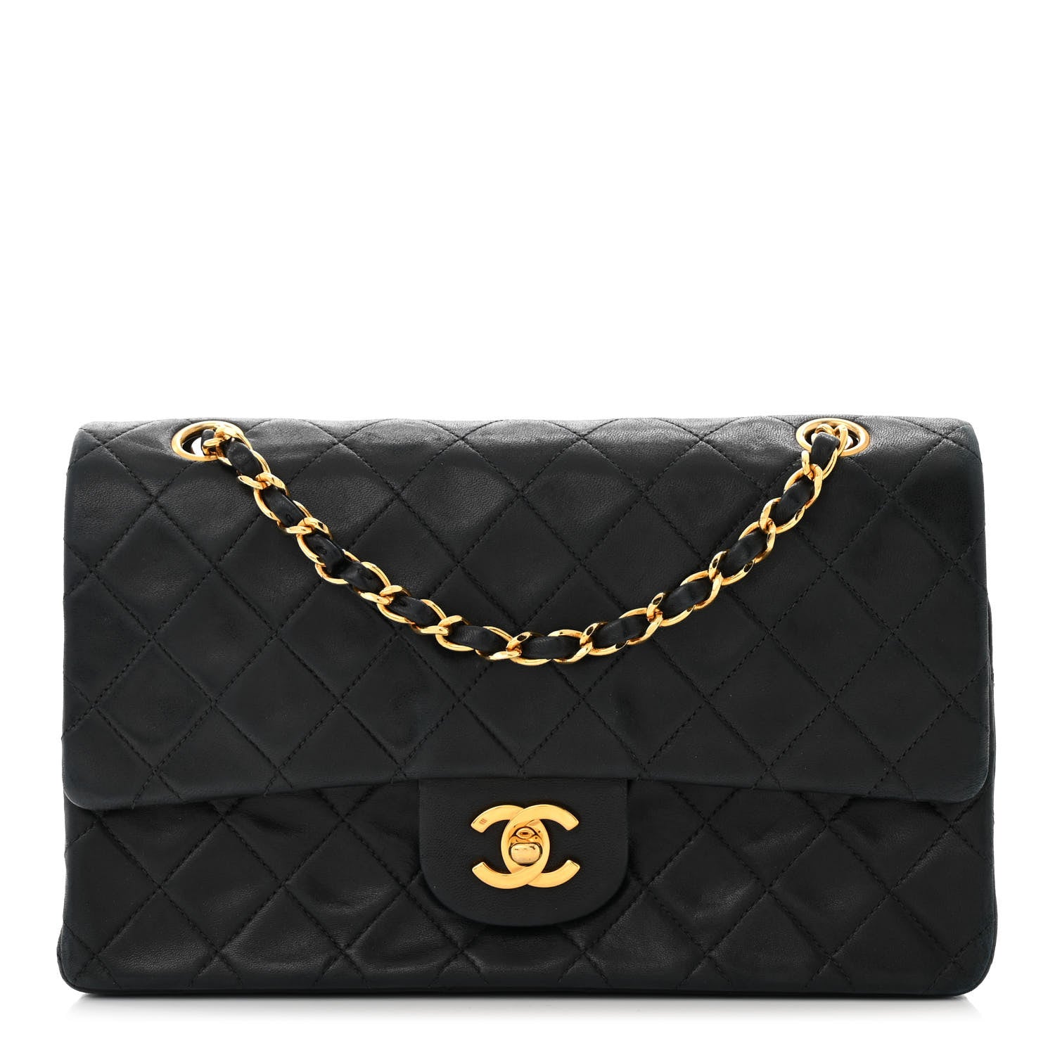 Chanel Lambskin Quilted Medium Double Flap Black 1 of 13