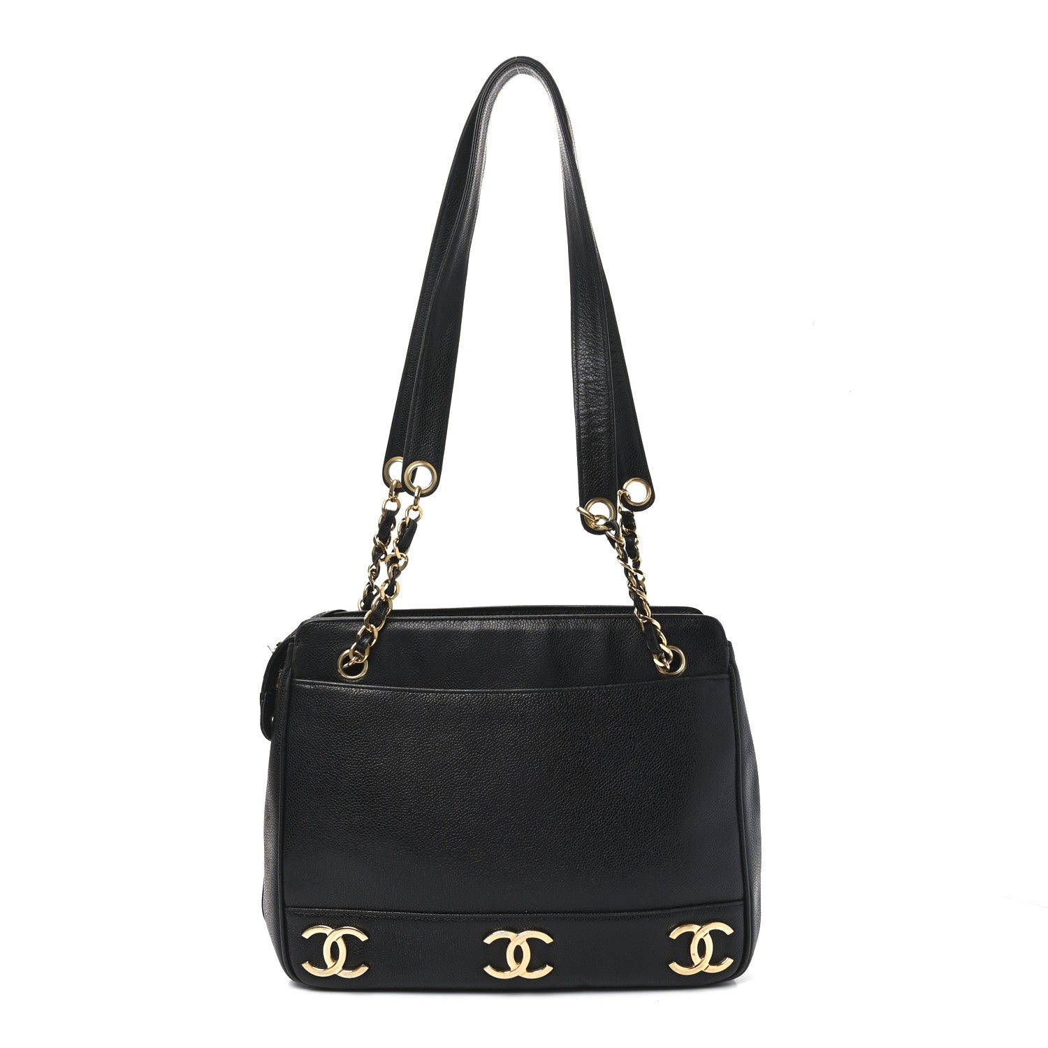 Chanel Caviar Triple CC Shoulder Bag Black 1 of 11