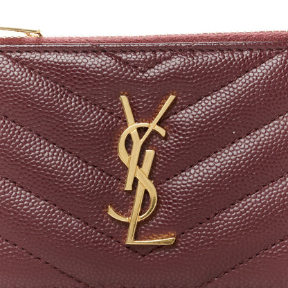 Saint Laurent Monogram Grain de Poudre 5 Fragments Zip Pouch Card Holder Palissandre 8 of 8