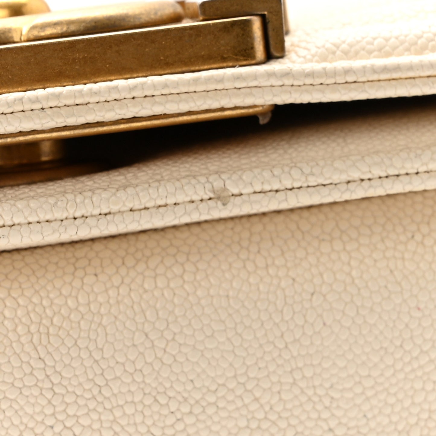 Caviar Quilted Small Boy Flap White