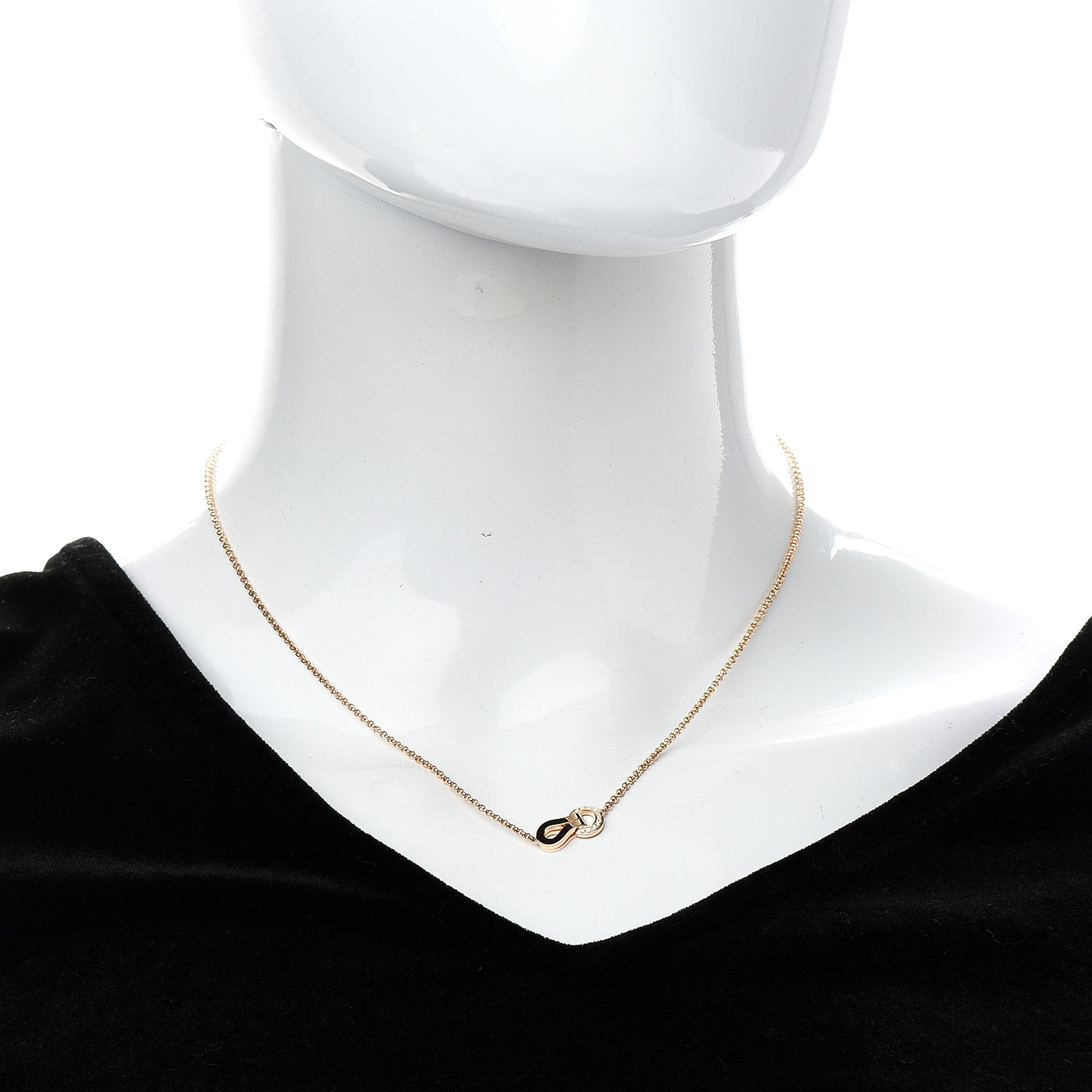 Cartier 18K Pink Gold Diamond Agrafe Paved Pendant Necklace 2 of 6