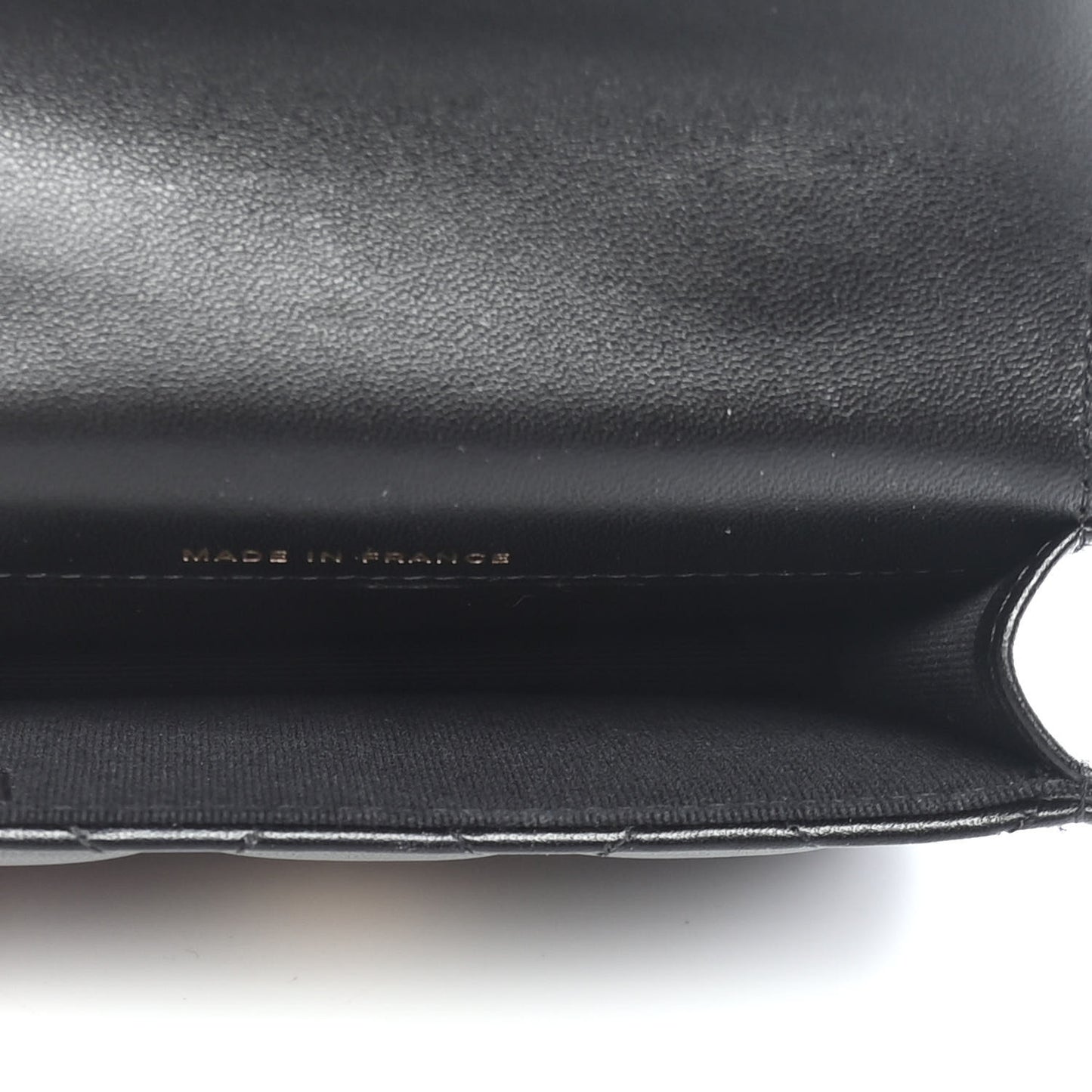 Lambskin Quilted Top Handle Flap Coin Purse With Chain Black