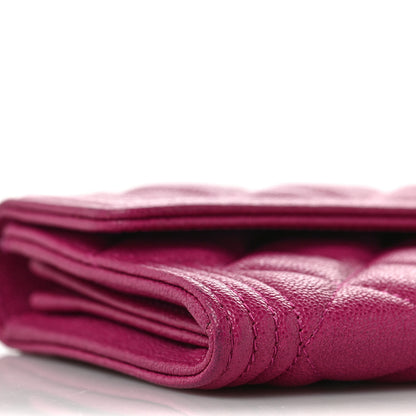 Chanel Caviar Quilted Large Boy Gusset Flap Wallet Fuchsia 8 of 9