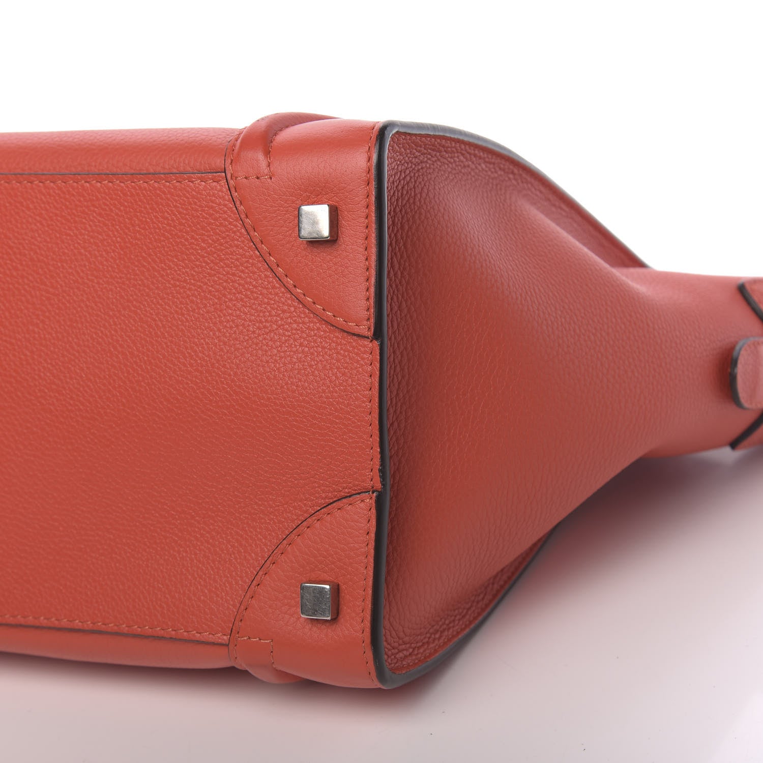 Celine Drummed Calfskin Mini Luggage Vermillion 12 of 14