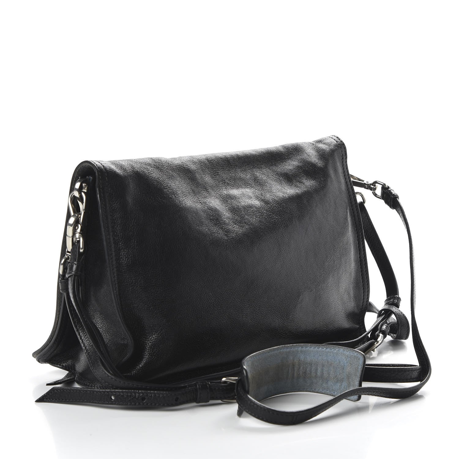 Prada Glace Calf Etiquette Flap Black Astrale 3 of 10