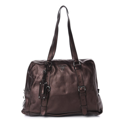 Prada Vitellino Mordo Bauletto Tote Antico Mordore 1 of 11