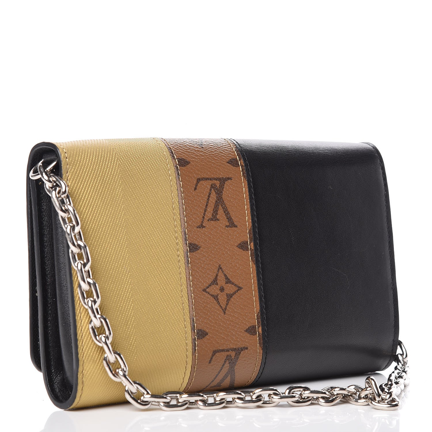 Louis Vuitton Calfskin Reverse Monogram Studded Night Lights Twist Chain Wallet 3 of 13