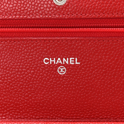 Chanel Caviar Quilted Wallet On Chain WOC Red 6 of 16