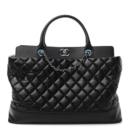 Chanel Aged Calfskin Quilted Be CC Tote Black 1 of 9