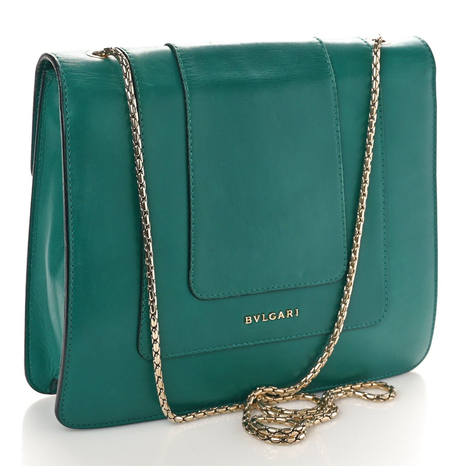 Bulgari Calfskin Serpenti Forever Crossbody Emerald Green 3 of 11