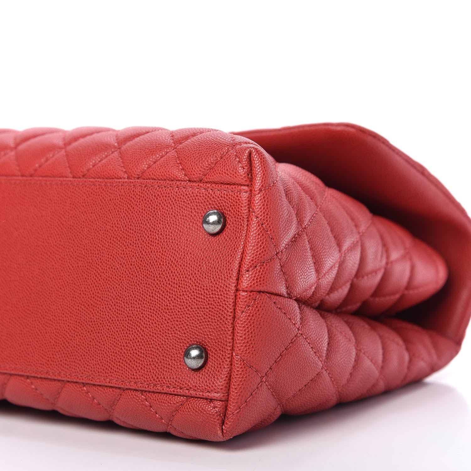 Chanel Caviar Quilted Medium Coco Handle Flap Red 7 of 10