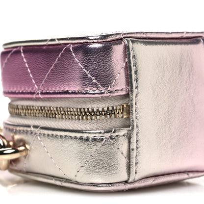 Chanel Gradient Metallic Lambskin Quilted Like A Wallet Clutch With Chain Gold Pink 9 of 10