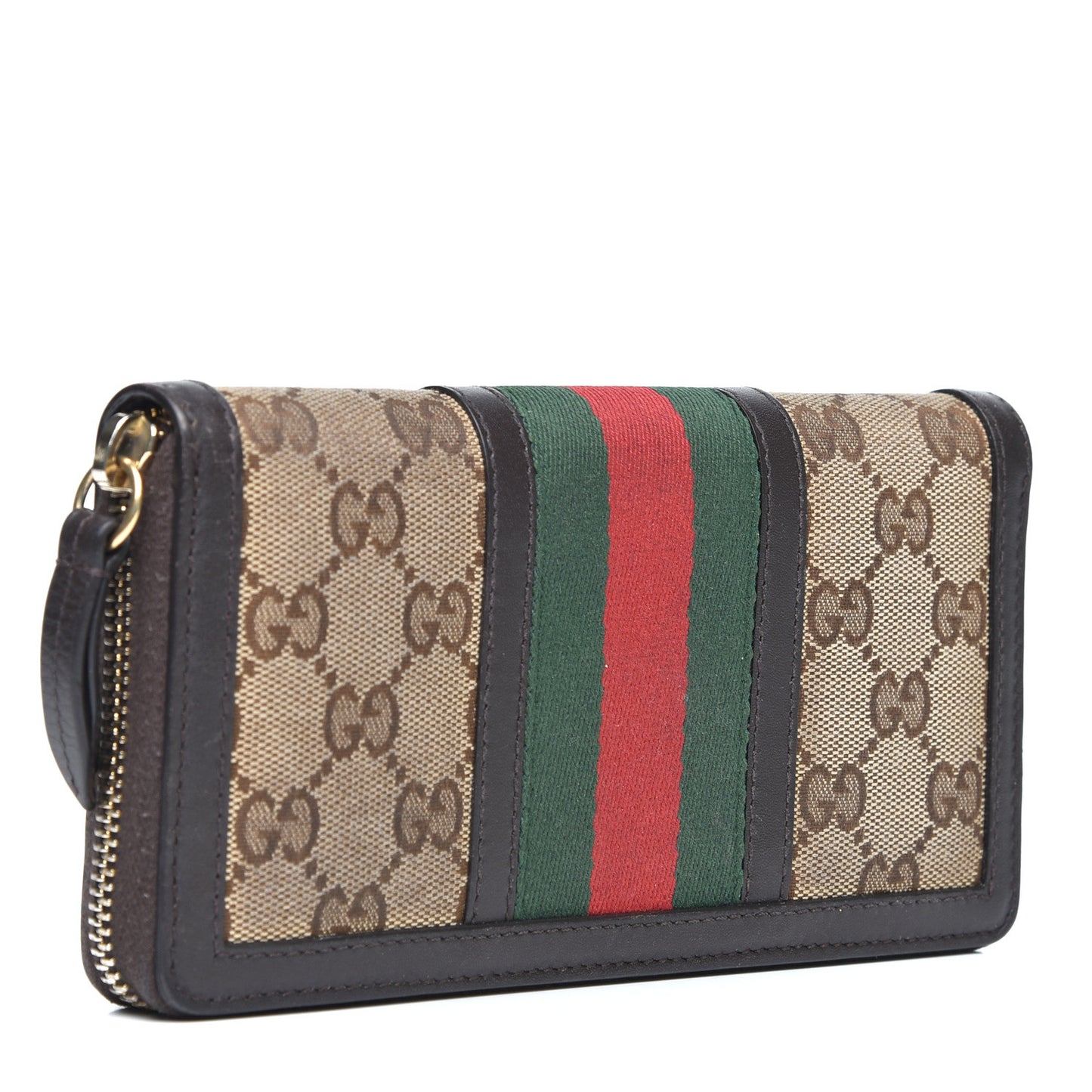 Monogram Web Rania Zip Around Wallet Dark Brown