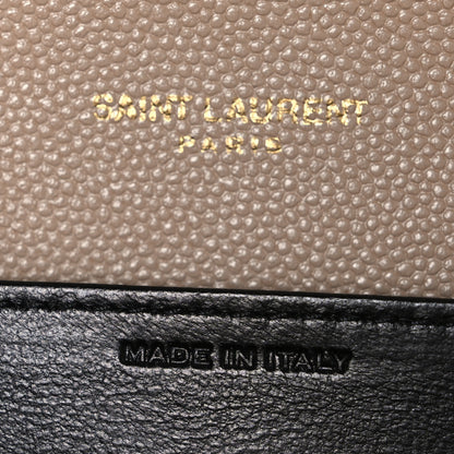 Saint Laurent Grain De Poudre Monogram Uptown Chain Wallet Dark Beige 7 of 11