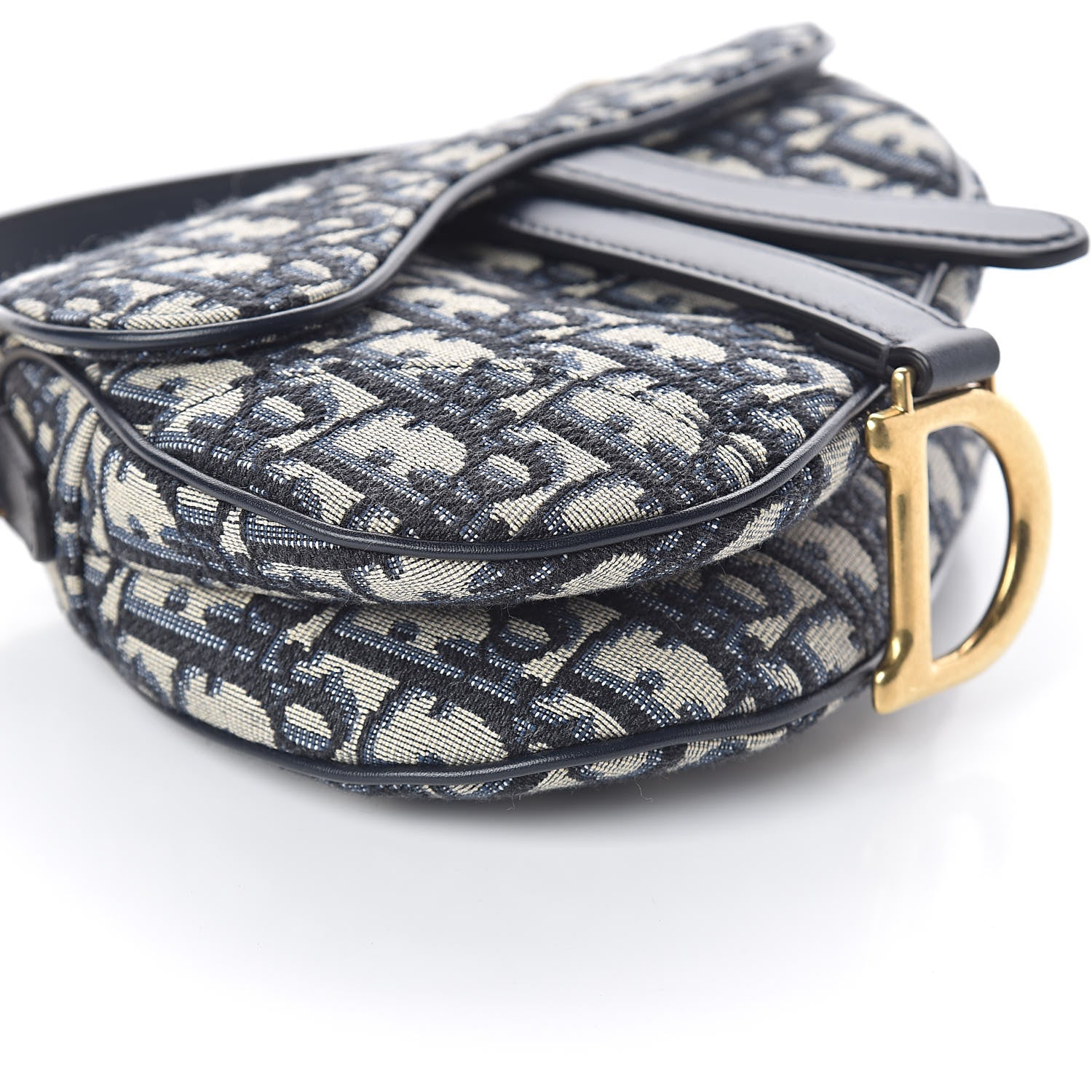 Christian Dior Oblique Mini Saddle Bag Blue 7 of 8