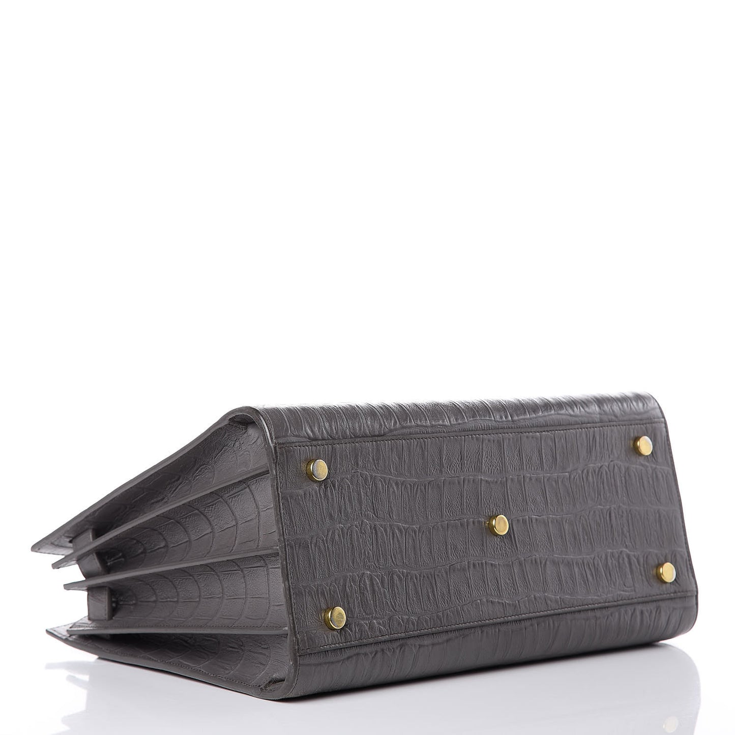 Calfskin Crocodile Embossed Small Sac De Jour Fog