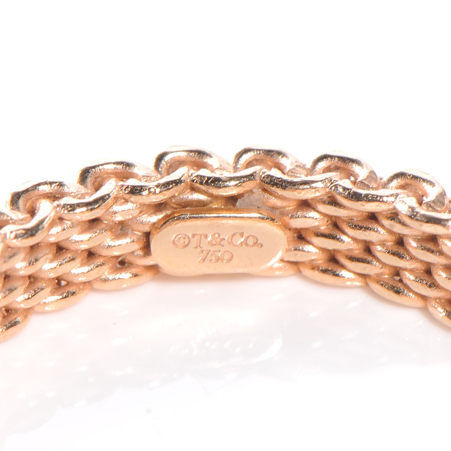 Tiffany 18k Rose Gold Narrow Mesh Somerset Ring 6.5 4 of 4