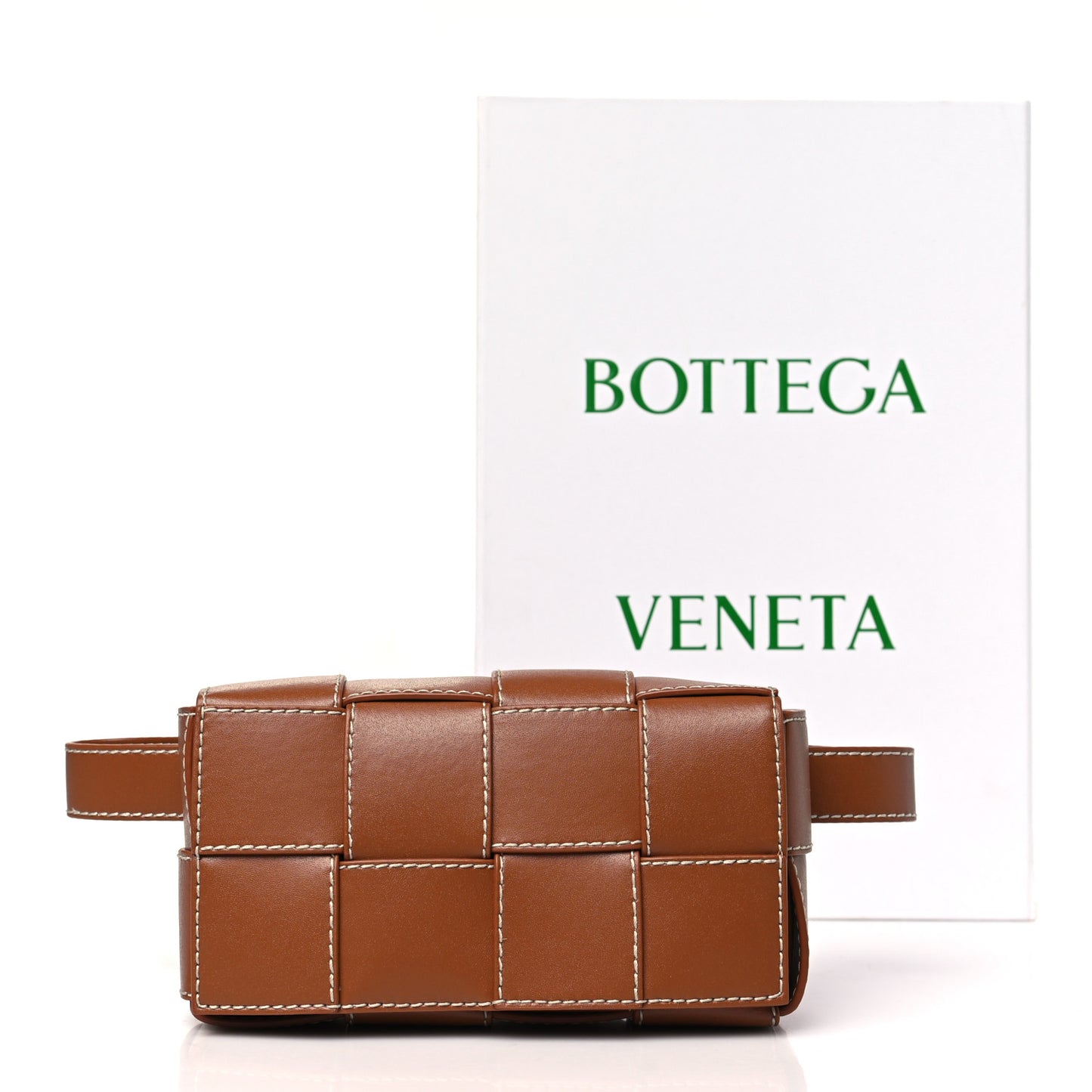 Calfskin Maxi Intreccio Mini Cassette Belt Bag Wood