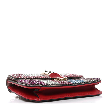 Valentino Garavani Vitello Crystal Embellished Small Glam Lock Rockstud Flap Multicolor 4 of 9
