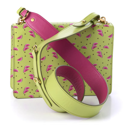 Prada Saffiano Watermelon Print Shoulder Bag Erba 3 of 9