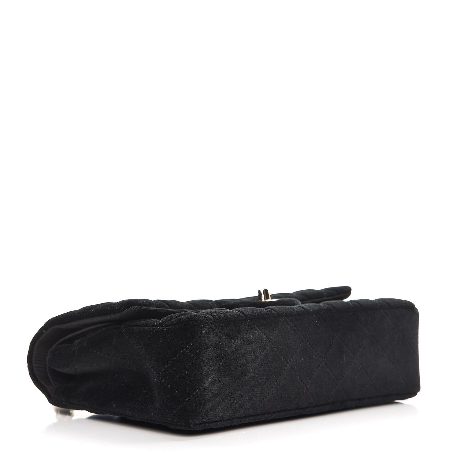 Velvet Quilted Medium Double Flap Black