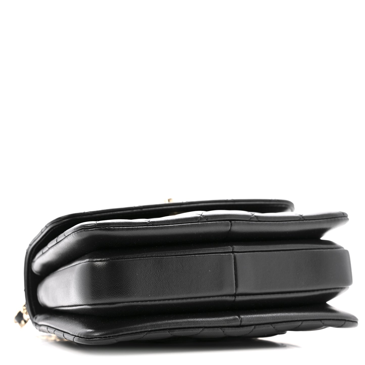 Lambskin Crystal Quilted Mini Trendy CC Dual Handle Flap Bag Black