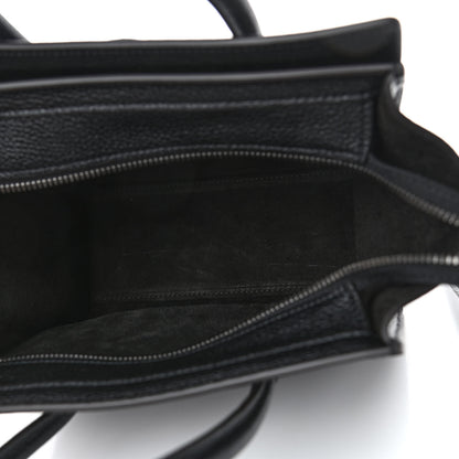 Celine Drummed Calfskin Nano Luggage Black 4 of 4