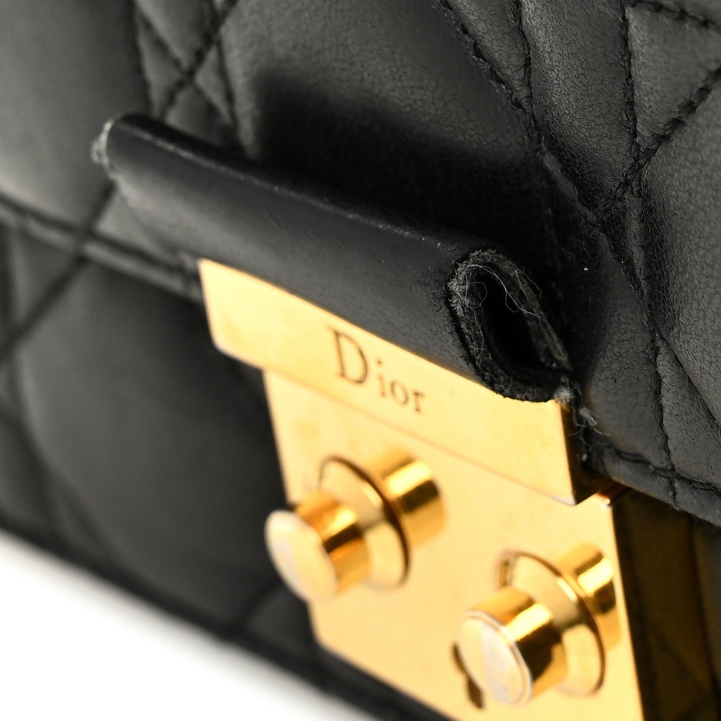 Lambskin Cannage Miss Dior Promenade Pouch Black