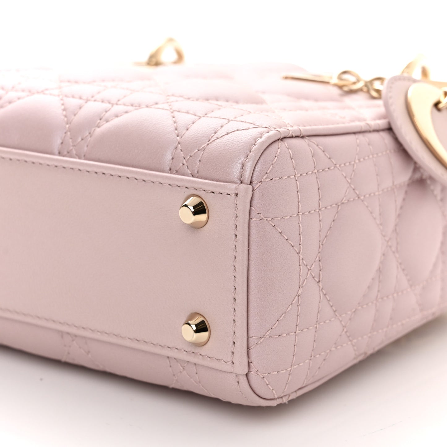 Lambskin Cannage Mini Lady Dior Rose Clair