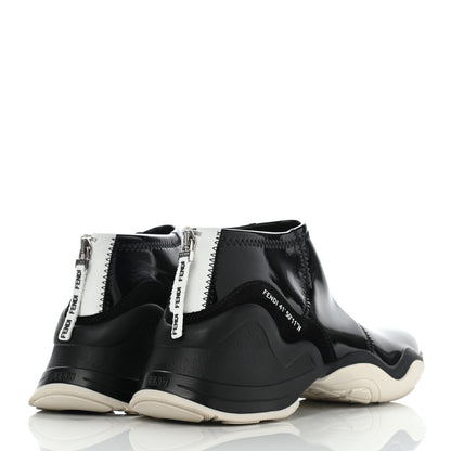 Fendi Vernice High-Tech Womens FFluid Zip Up Sneakers 38.5 Black White 4 of 13