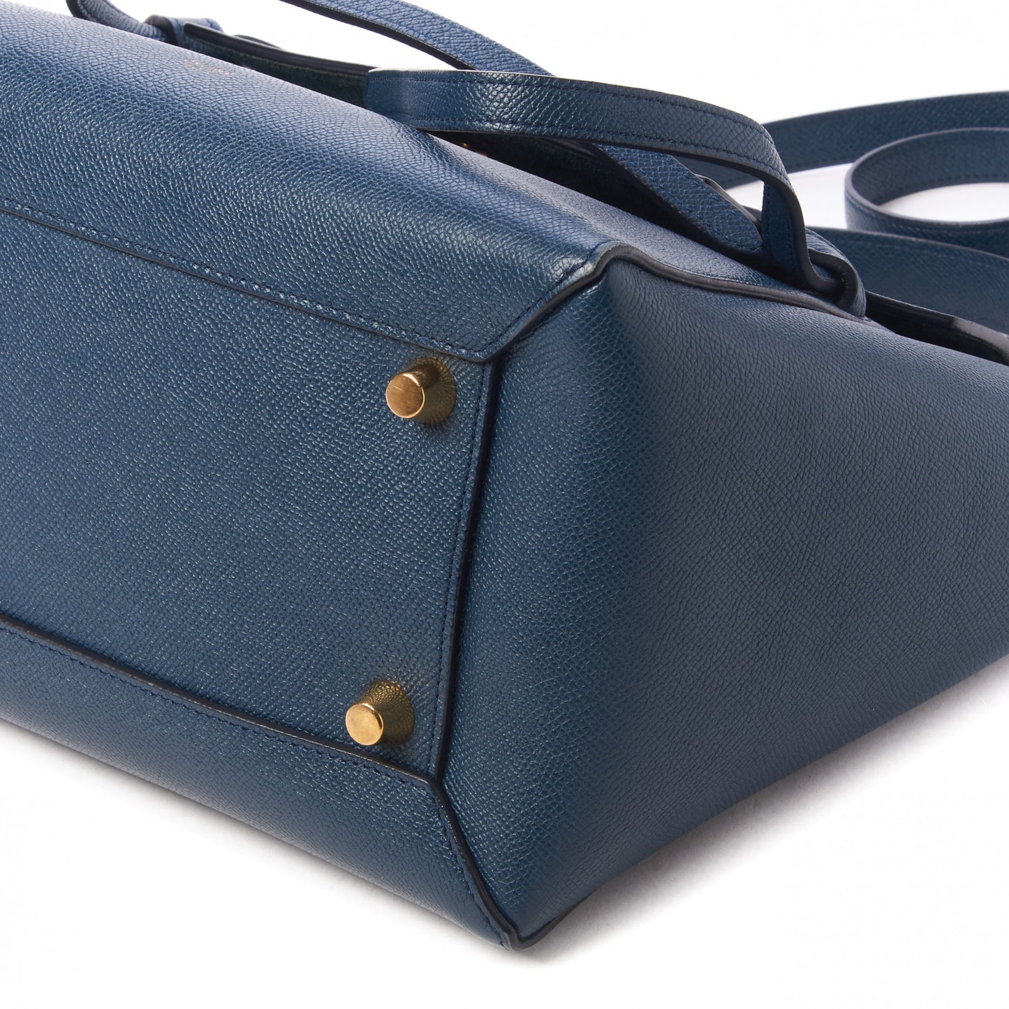 Grained Calfskin Mini Belt Bag Steel Blue