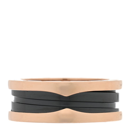 Bulgari 18K Rose Gold Black Ceramic B.Zero1 Two-Band Ring 56 7.5 3 of 5