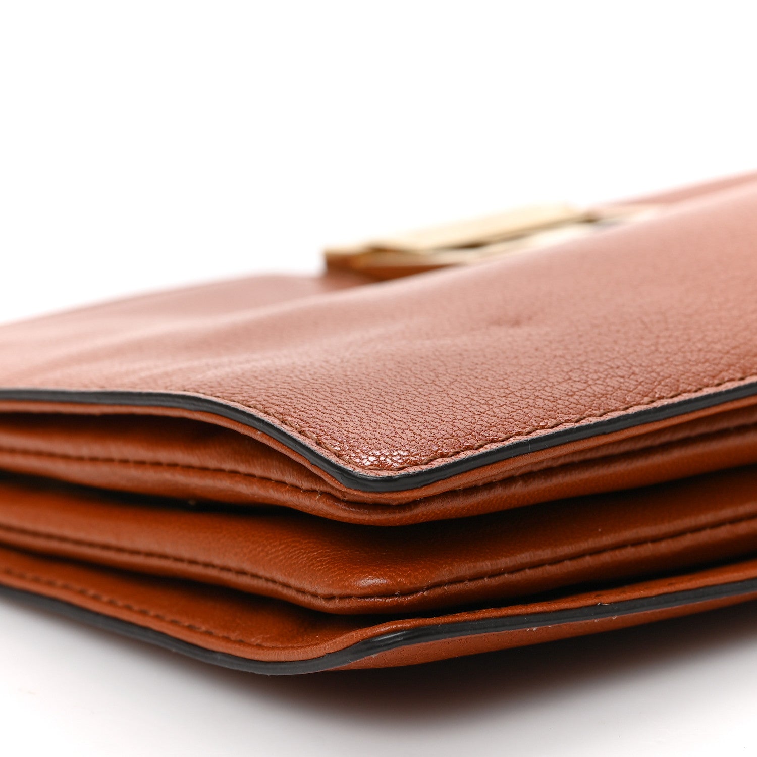 Givenchy Goatskin GV3 Frame Clutch Chestnut 7 of 8